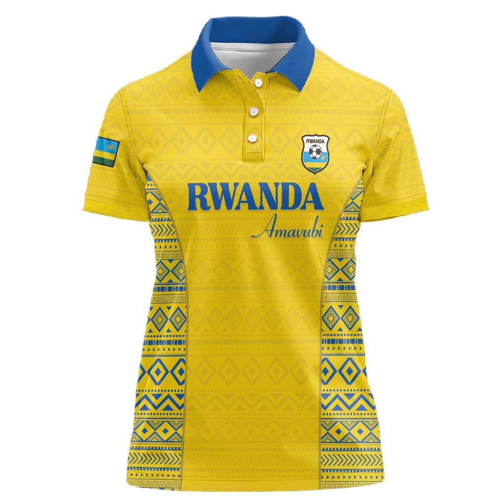 Rwanda Football Custom Women Polo Shirt Stand With Amavubi - Yellow LT15