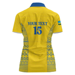Rwanda Football Custom Women Polo Shirt Stand With Amavubi - Yellow LT15