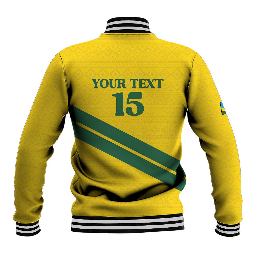 Custom Rwanda Football Baseball Jacket Pride Of Rwanda - Yellow - African Pride
