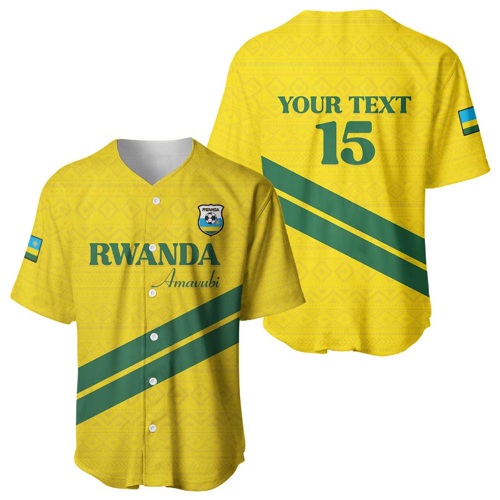 Custom Rwanda Football Baseball Jersey Pride Of Rwanda - Yellow LT15