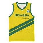 Custom Rwanda Football Basketball Jersey Pride Of Rwanda - Yellow - African Pride