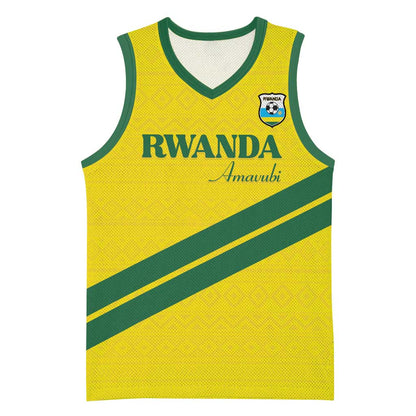 Custom Rwanda Football Basketball Jersey Pride Of Rwanda - Yellow - African Pride