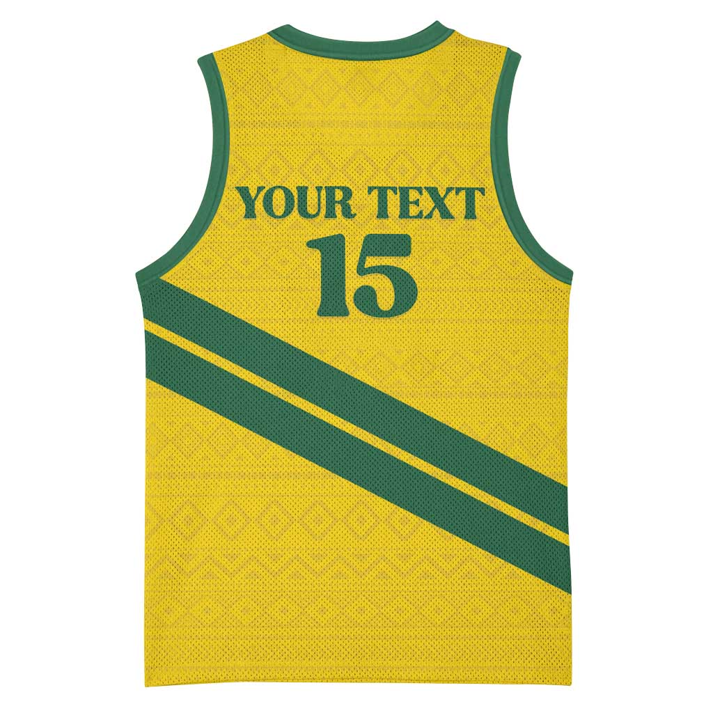 Custom Rwanda Football Basketball Jersey Pride Of Rwanda - Yellow - African Pride
