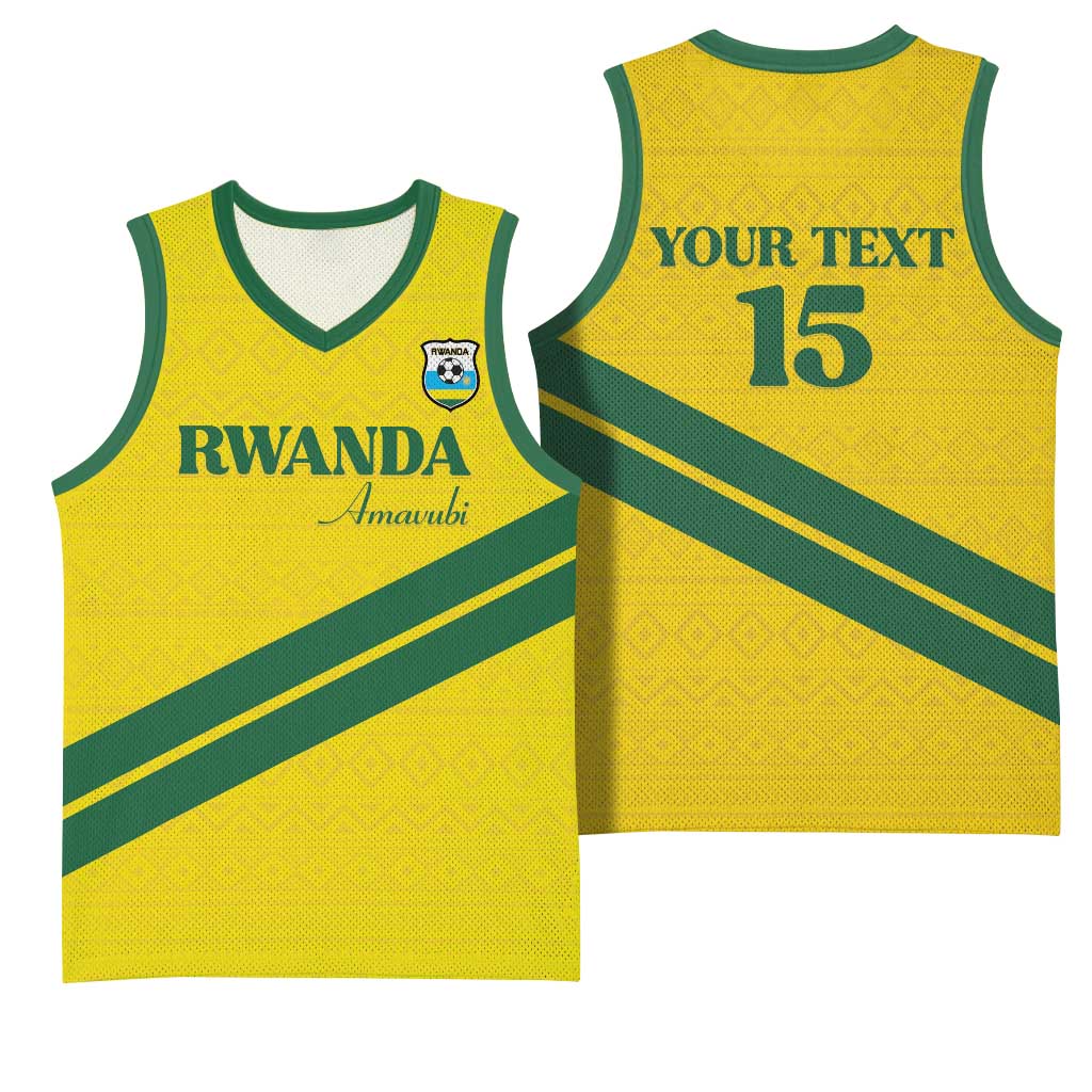 Custom Rwanda Football Basketball Jersey Pride Of Rwanda - Yellow - African Pride