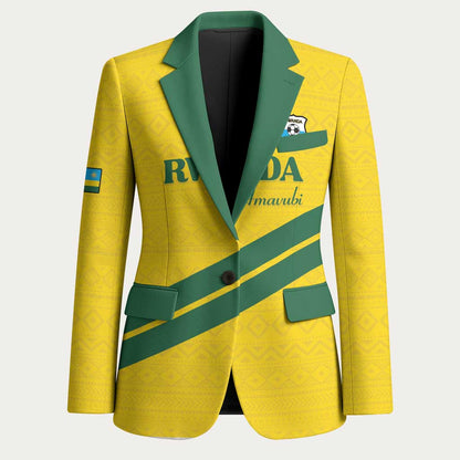 Custom Rwanda Football Blazer Pride Of Rwanda - Yellow - African Pride