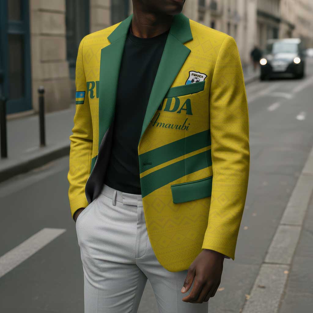Custom Rwanda Football Blazer Pride Of Rwanda - Yellow - African Pride