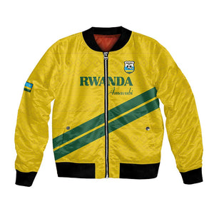 Custom Rwanda Football Bomber Jacket Pride Of Rwanda - Yellow - African Pride