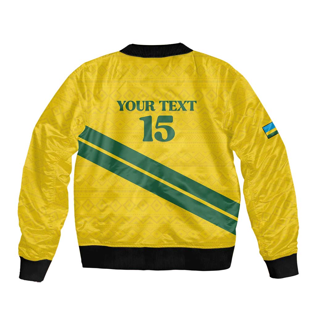 Custom Rwanda Football Bomber Jacket Pride Of Rwanda - Yellow - African Pride