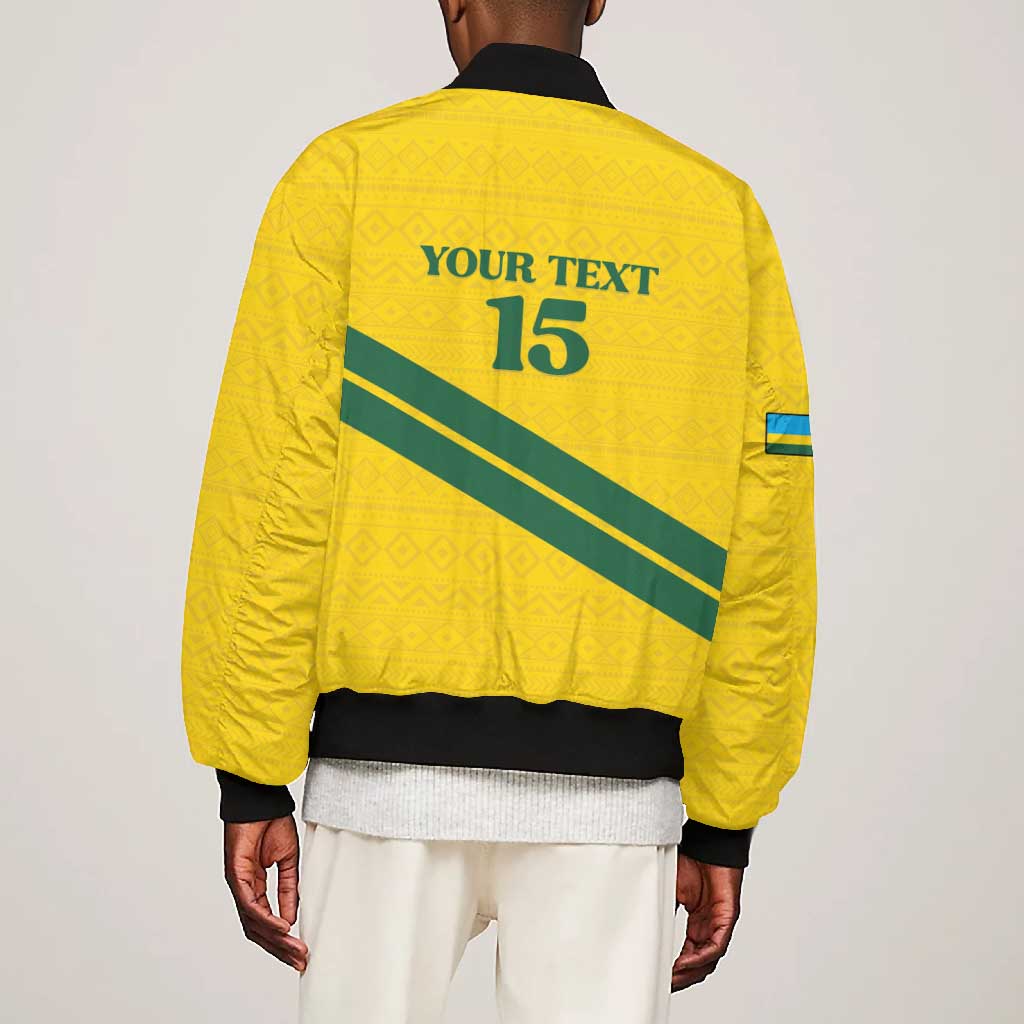 Custom Rwanda Football Bomber Jacket Pride Of Rwanda - Yellow - African Pride