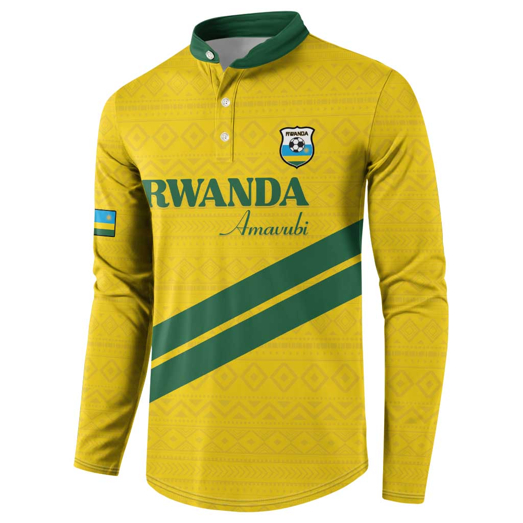 Custom Rwanda Football Button Sweatshirt Pride Of Rwanda - Yellow