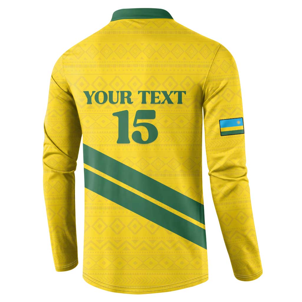Custom Rwanda Football Button Sweatshirt Pride Of Rwanda - Yellow