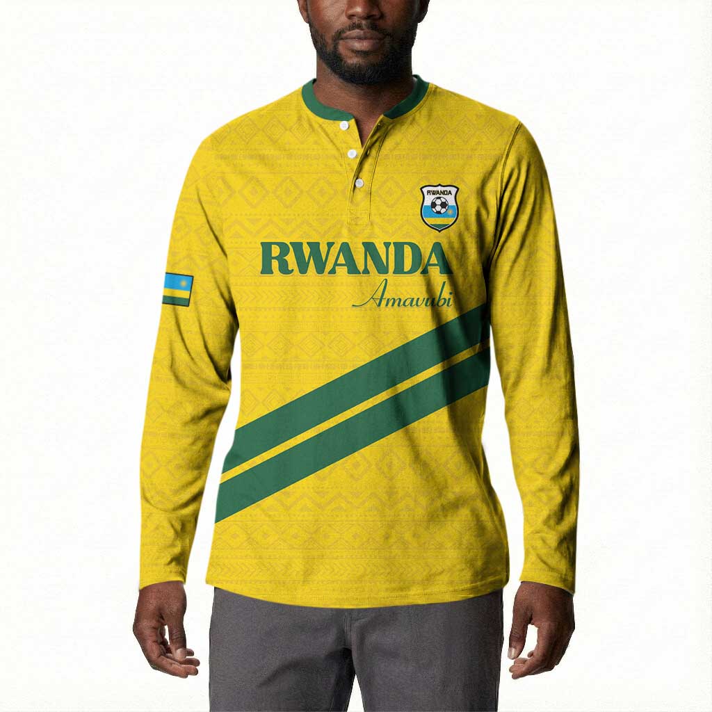 Custom Rwanda Football Button Sweatshirt Pride Of Rwanda - Yellow
