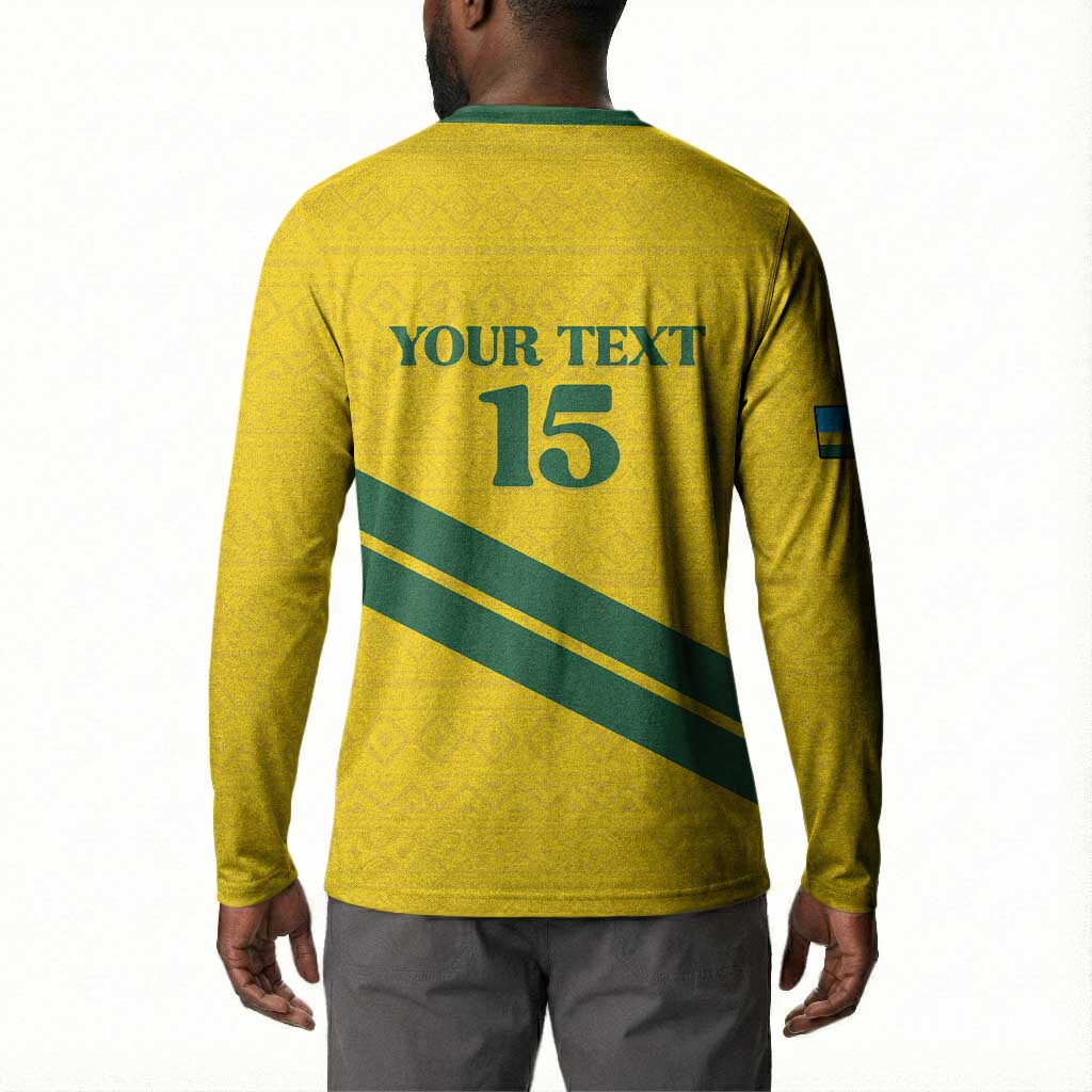 Custom Rwanda Football Button Sweatshirt Pride Of Rwanda - Yellow