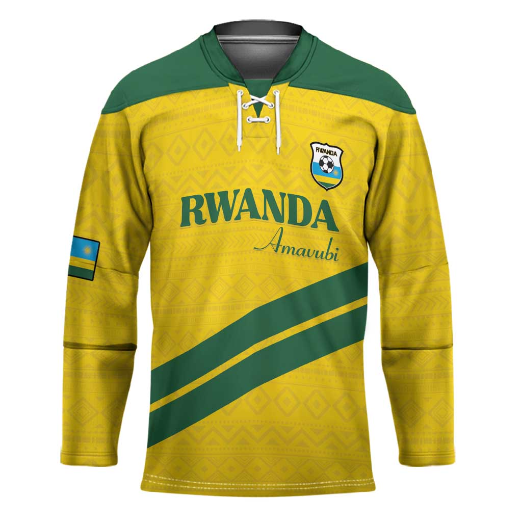 Custom Rwanda Football Hockey Jersey Pride Of Rwanda - Yellow - African Pride
