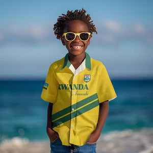 Custom Rwanda Football Kid Hawaiian Shirt Pride Of Rwanda - Yellow LT15
