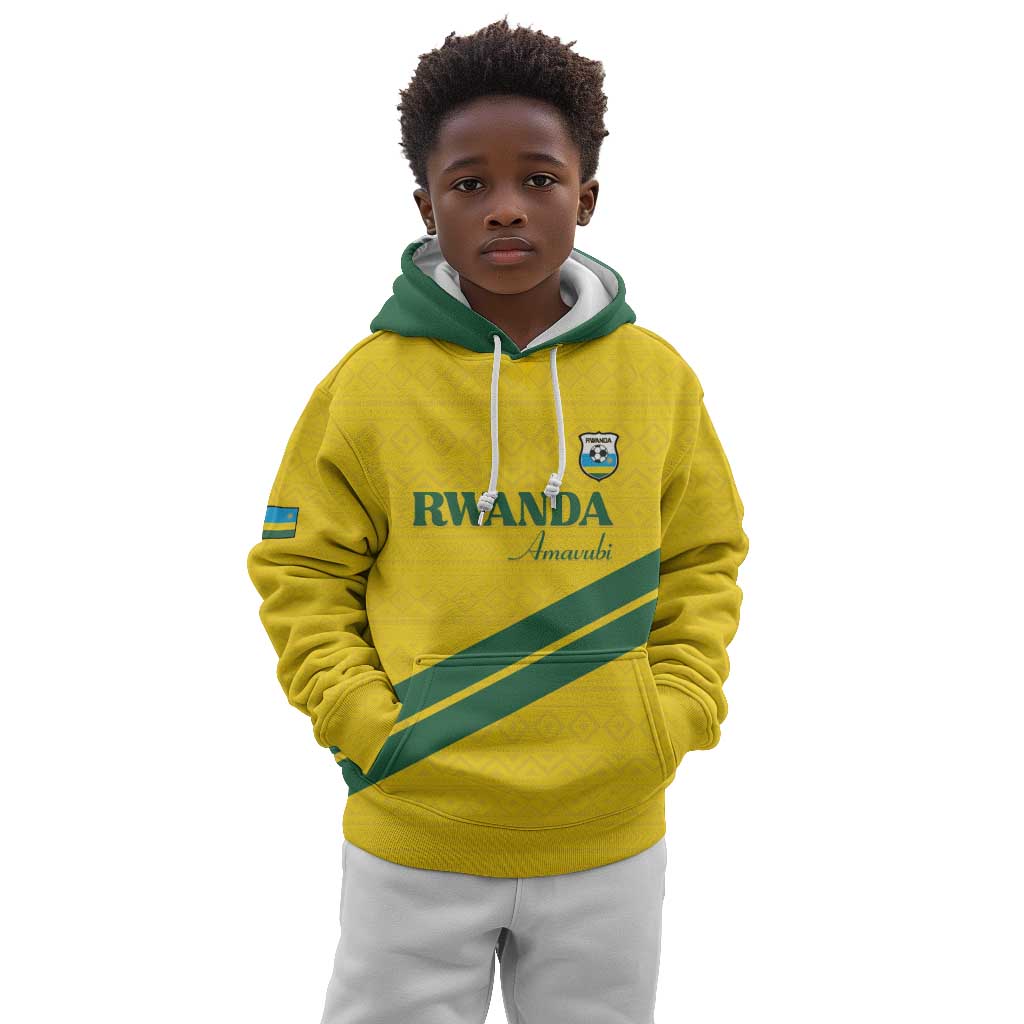 Custom Rwanda Football Kid Hoodie Pride Of Rwanda - Yellow - African Pride