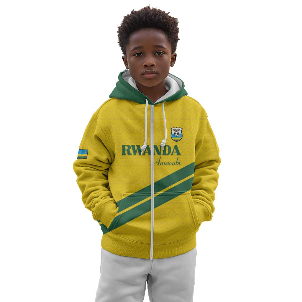 Custom Rwanda Football Kid Hoodie Pride Of Rwanda - Yellow - African Pride