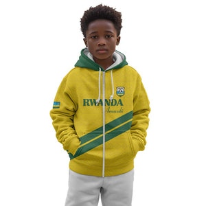 Custom Rwanda Football Kid Hoodie Pride Of Rwanda - Yellow - African Pride