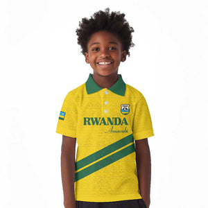 Custom Rwanda Football Kid Polo Shirt Pride Of Rwanda - Yellow LT15