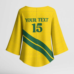 Custom Rwanda Football Kimono Sleeve Blouse Pride Of Rwanda - Yellow - African Pride