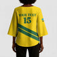 Custom Rwanda Football Kimono Sleeve Blouse Pride Of Rwanda - Yellow - African Pride