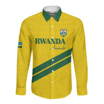Custom Rwanda Football Long Sleeve Button Shirt Pride Of Rwanda - Yellow - African Pride