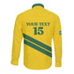 Custom Rwanda Football Long Sleeve Button Shirt Pride Of Rwanda - Yellow - African Pride