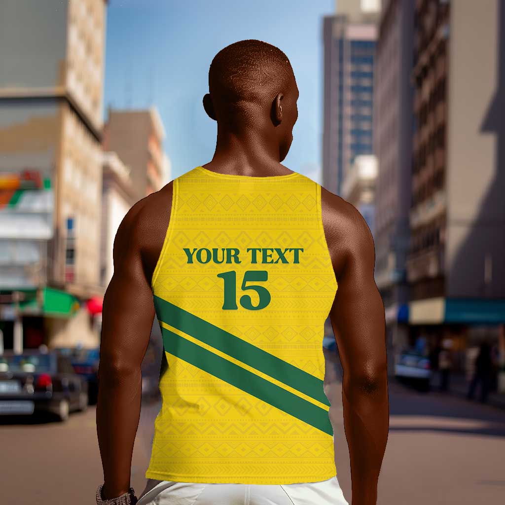 Custom Rwanda Football Men Tank Top Pride Of Rwanda - Yellow - African Pride