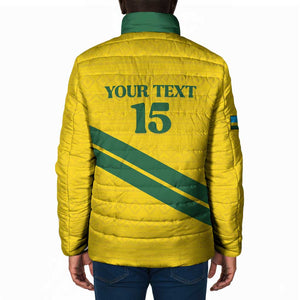 Custom Rwanda Football Padded Jacket Pride Of Rwanda - Yellow - African Pride