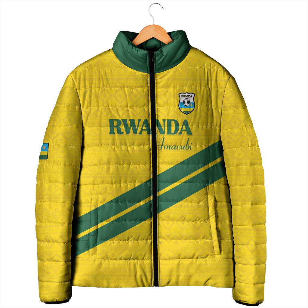Custom Rwanda Football Padded Jacket Pride Of Rwanda - Yellow - African Pride