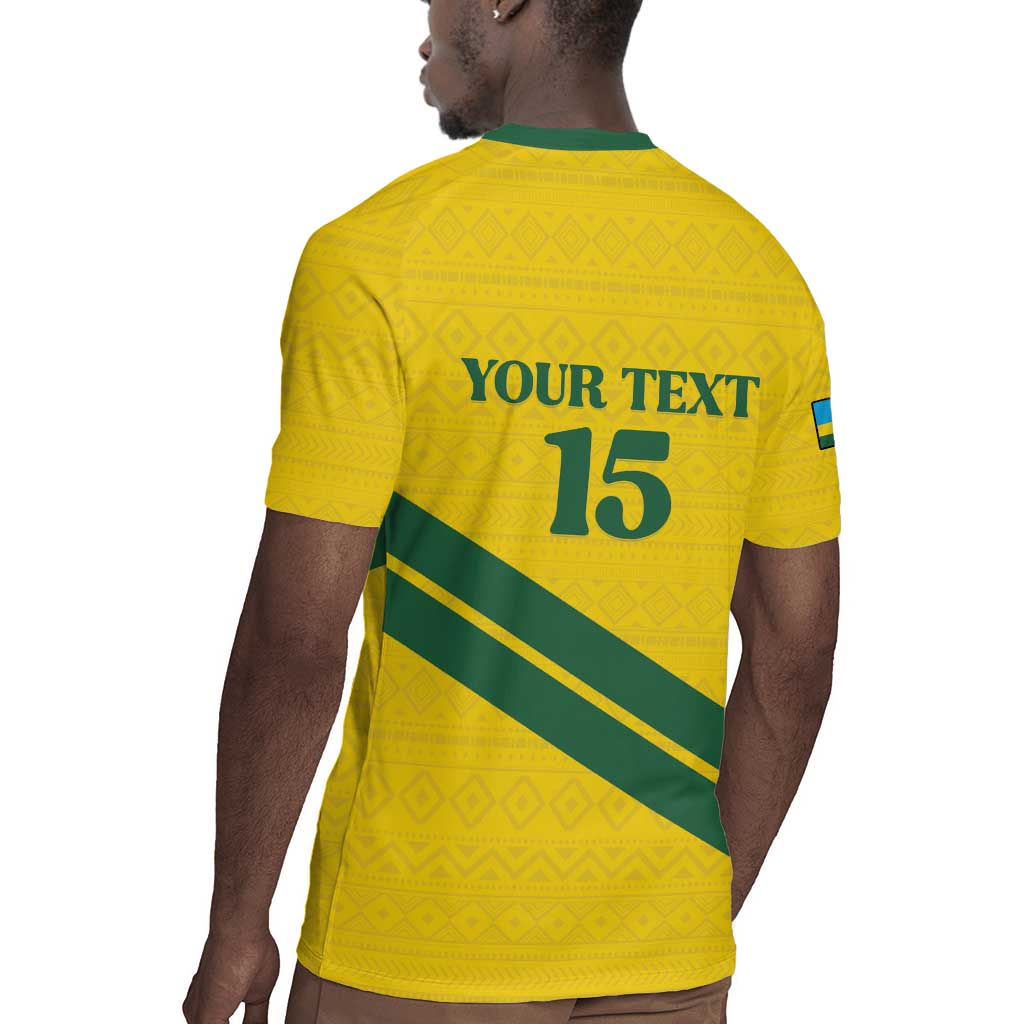 Custom Rwanda Football Rugby Jersey Pride Of Rwanda - Yellow LT15