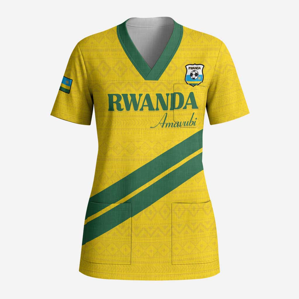 Custom Rwanda Football Scrub Top Pride Of Rwanda - Yellow - African Pride