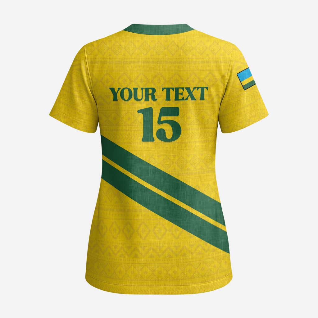 Custom Rwanda Football Scrub Top Pride Of Rwanda - Yellow - African Pride