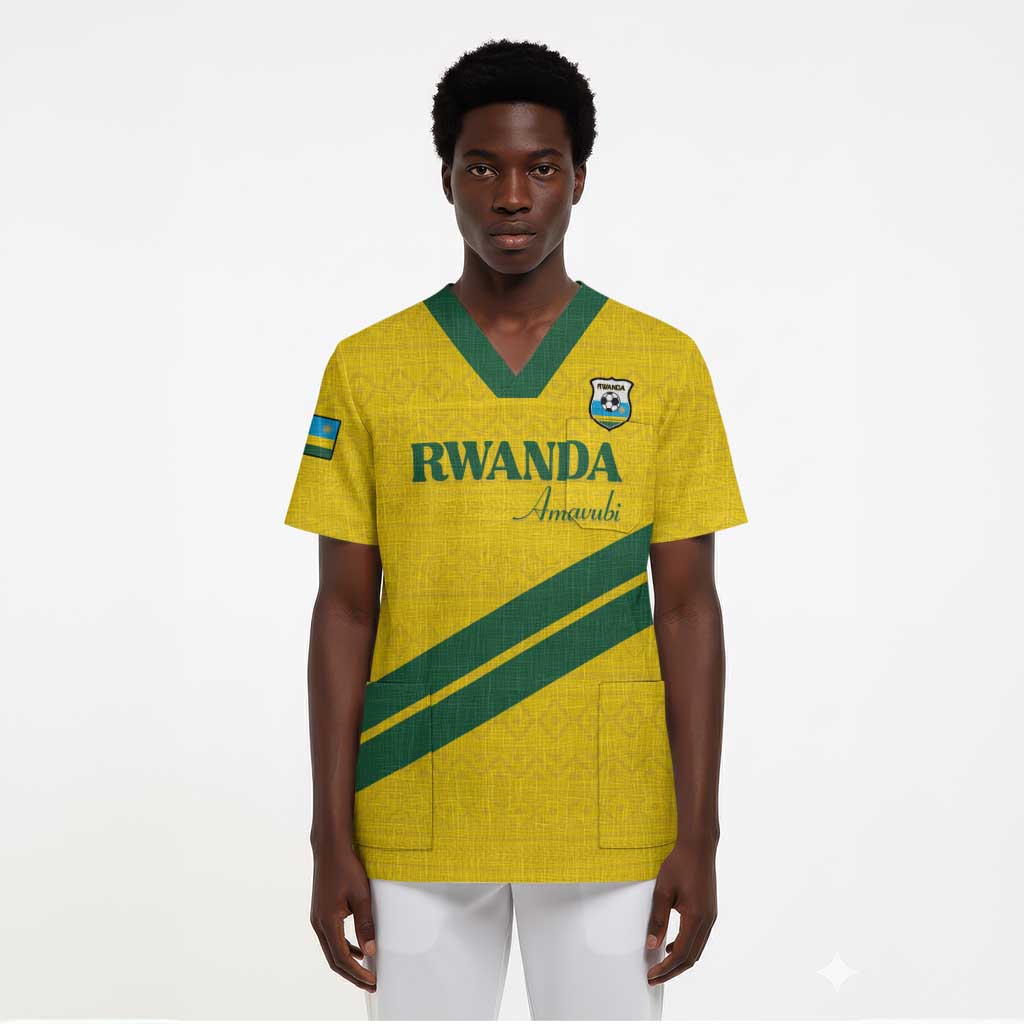 Custom Rwanda Football Scrub Top Pride Of Rwanda - Yellow - African Pride