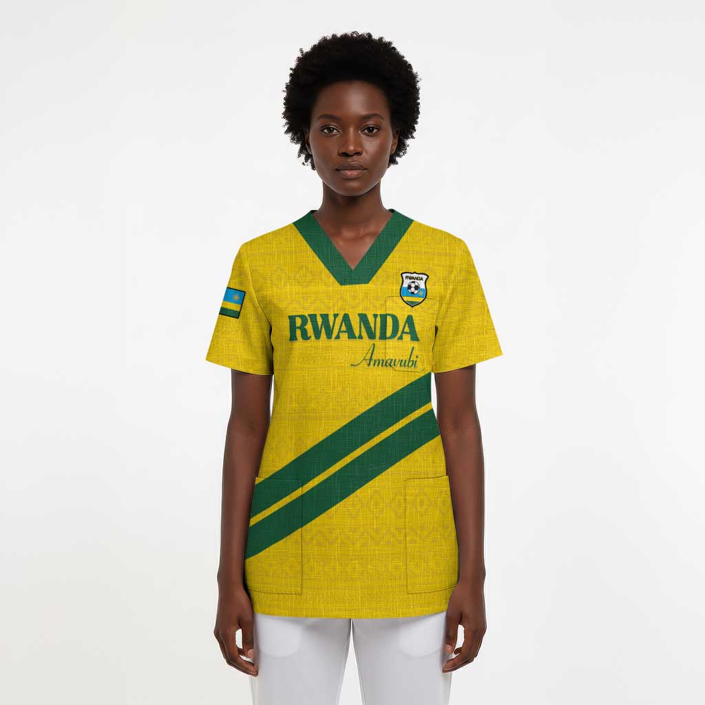 Custom Rwanda Football Scrub Top Pride Of Rwanda - Yellow - African Pride