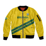 Custom Rwanda Football Sleeve Zip Bomber Jacket Pride Of Rwanda - Yellow - African Pride