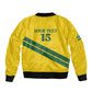 Custom Rwanda Football Sleeve Zip Bomber Jacket Pride Of Rwanda - Yellow - African Pride