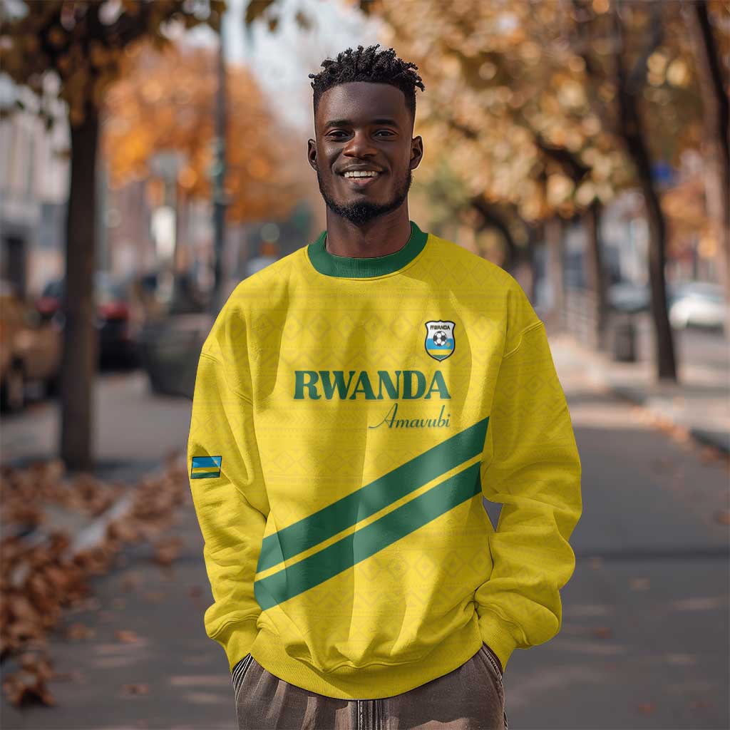 Custom Rwanda Football Sweatshirt Pride Of Rwanda - Yellow - African Pride