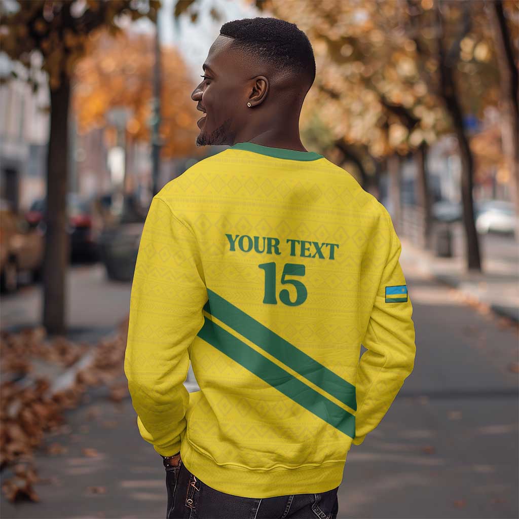 Custom Rwanda Football Sweatshirt Pride Of Rwanda - Yellow - African Pride