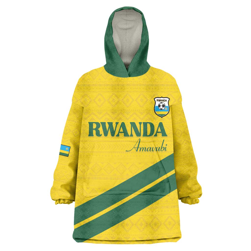 Custom Rwanda Football Wearable Blanket Hoodie Pride Of Rwanda - Yellow - African Pride