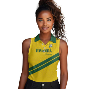 Custom Rwanda Football Women Sleeveless Polo Shirt Pride Of Rwanda - Yellow - African Pride