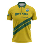 Custom Rwanda Football Zipper Polo Shirt Pride Of Rwanda - Yellow - African Pride