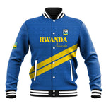 Custom Rwanda Football Baseball Jacket Pride Of Rwanda - Blue - African Pride