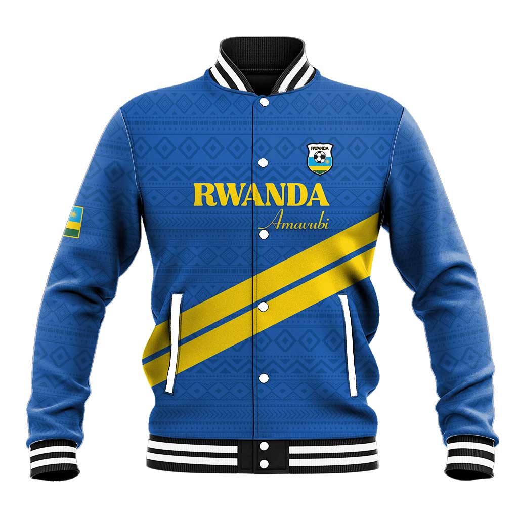 Custom Rwanda Football Baseball Jacket Pride Of Rwanda - Blue - African Pride