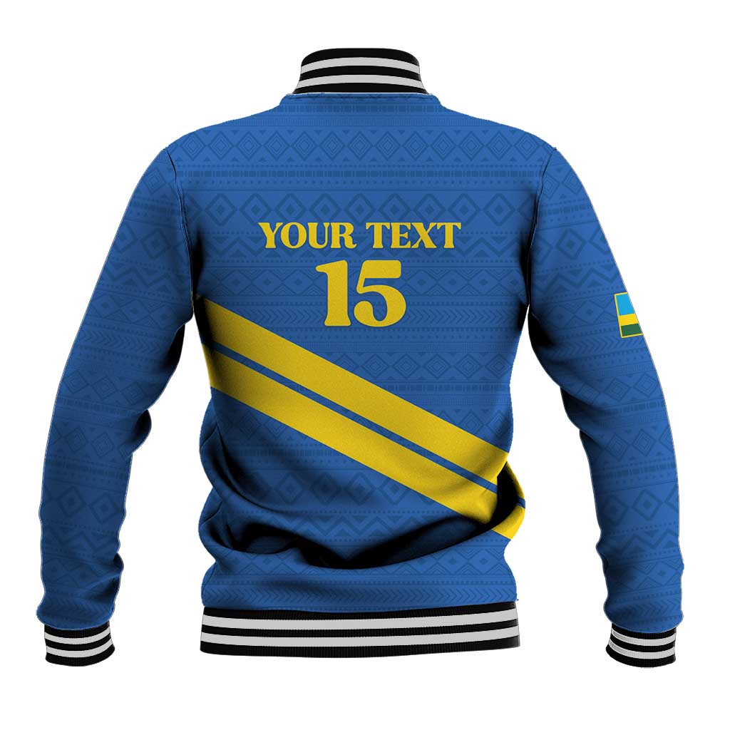 Custom Rwanda Football Baseball Jacket Pride Of Rwanda - Blue - African Pride