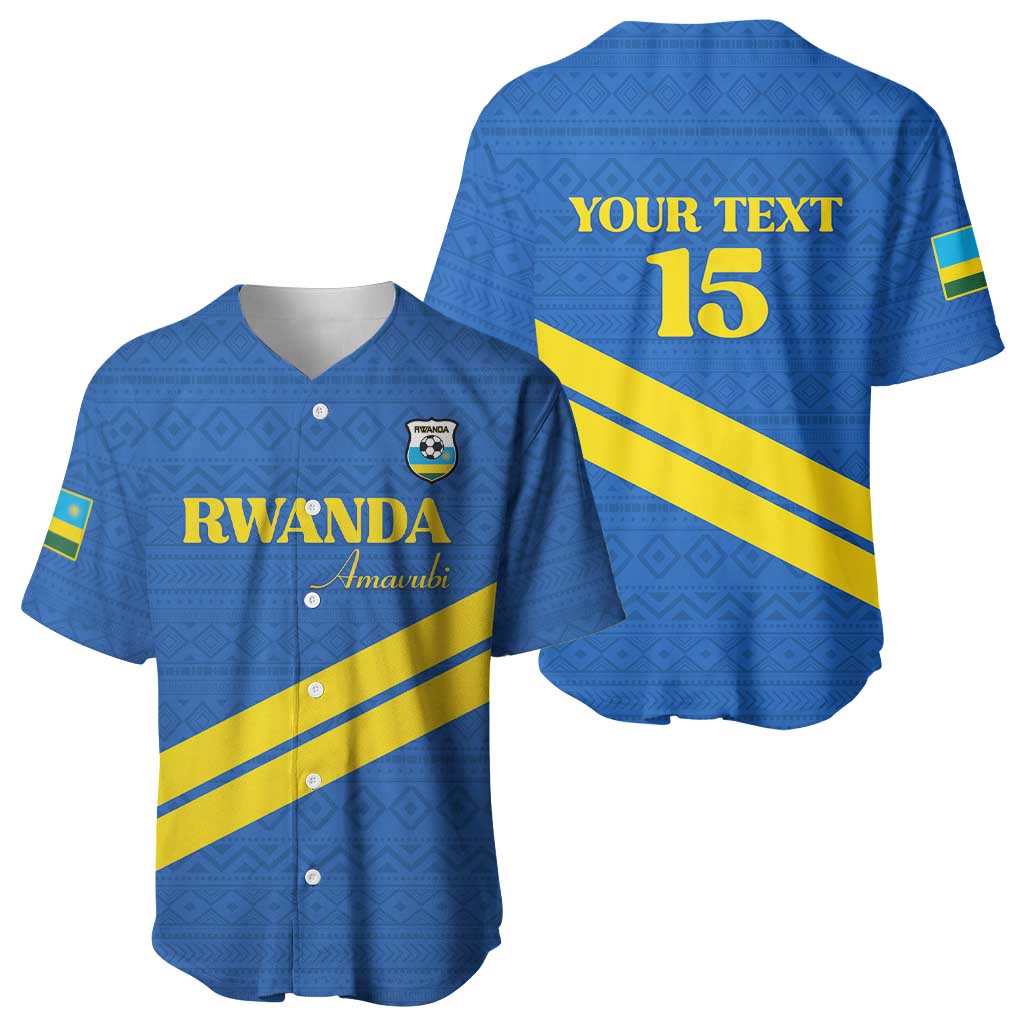 Custom Rwanda Football Baseball Jersey Pride Of Rwanda - Blue LT15