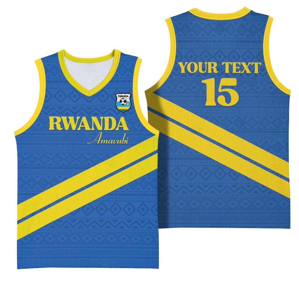 Custom Rwanda Football Basketball Jersey Pride Of Rwanda - Blue - African Pride