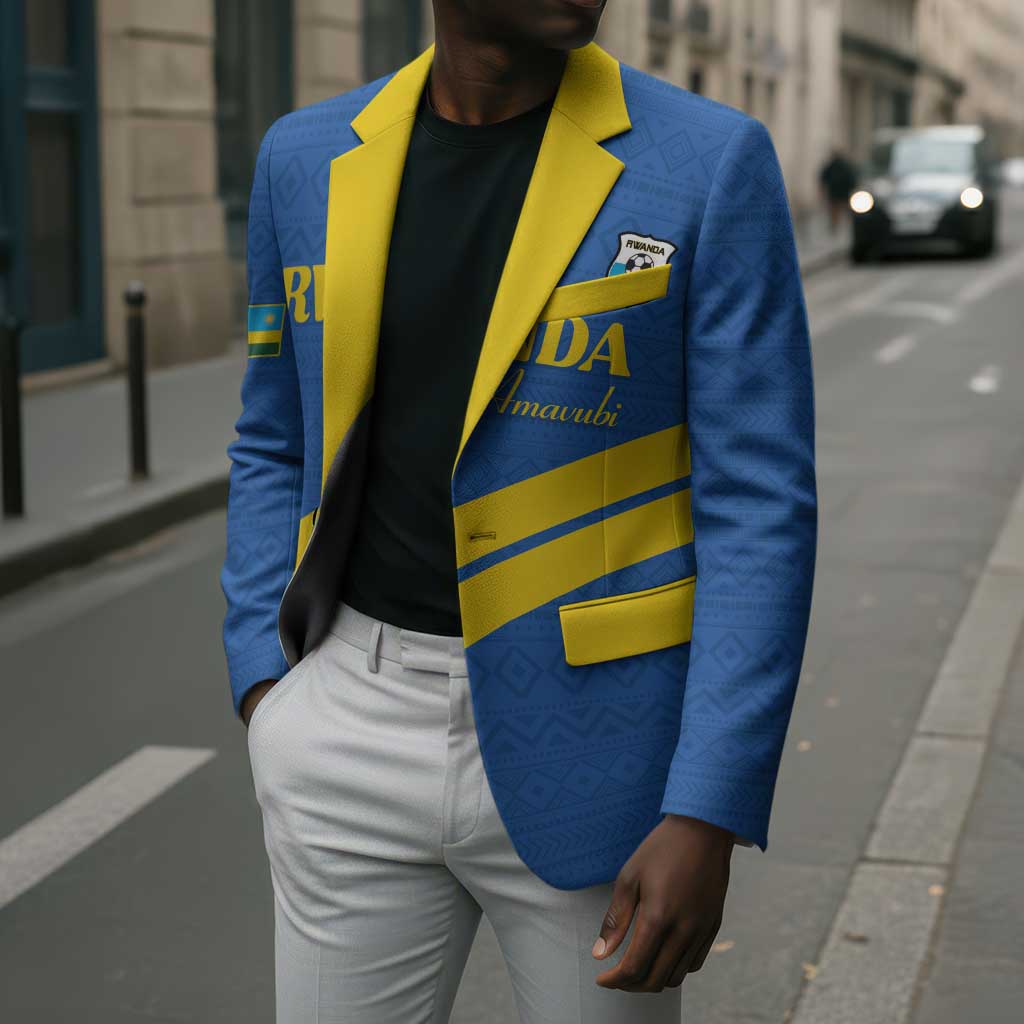 Custom Rwanda Football Blazer Pride Of Rwanda - Blue - African Pride