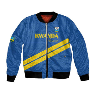 Custom Rwanda Football Bomber Jacket Pride Of Rwanda - Blue - African Pride