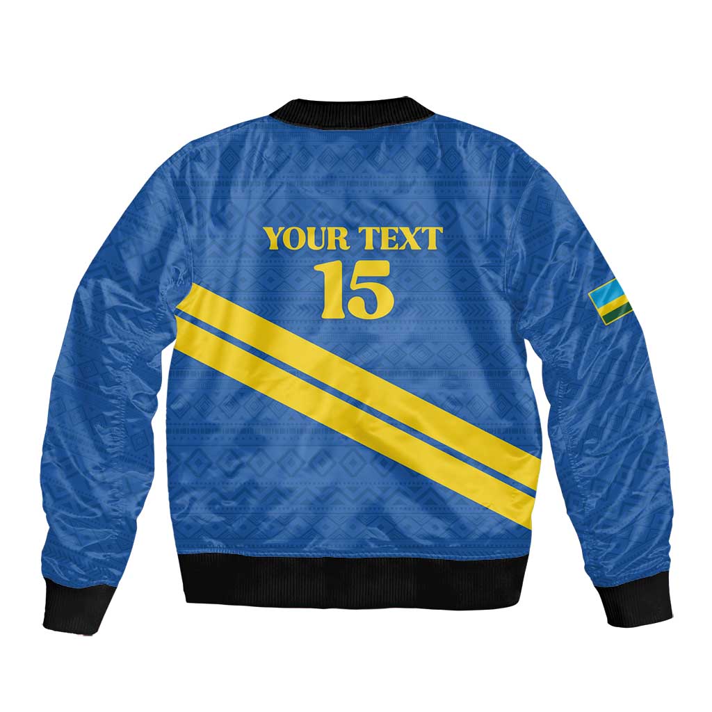 Custom Rwanda Football Bomber Jacket Pride Of Rwanda - Blue - African Pride